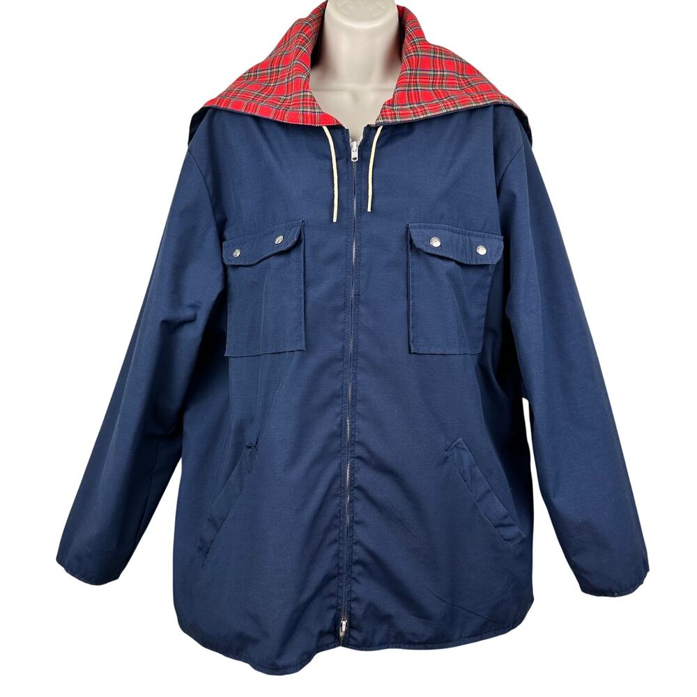 Alpine Designs Jacket Flannel Lined Navy XL Pockets USA Outdoor Active